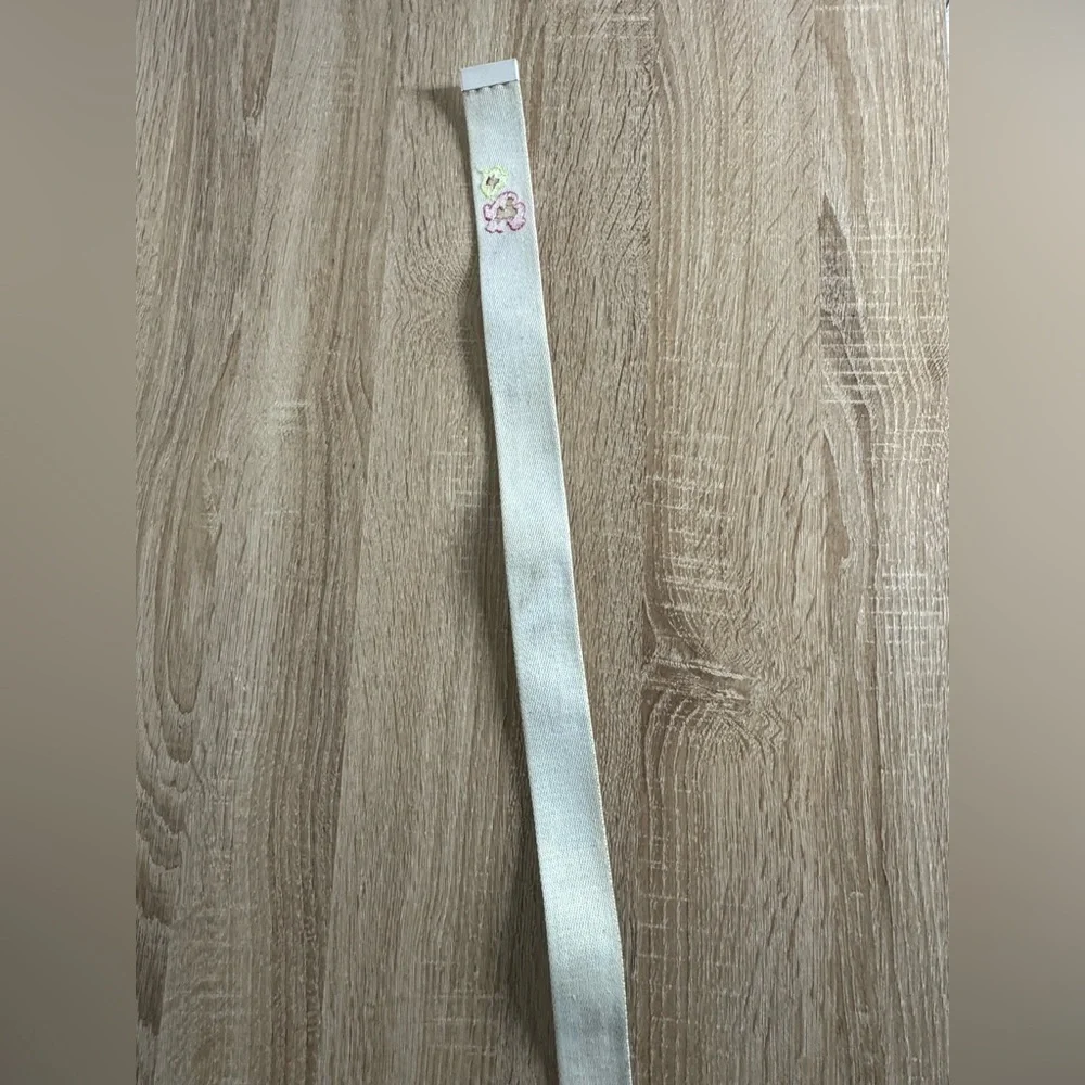 Armani Exchange Women M White Canvas Multicolor Belt